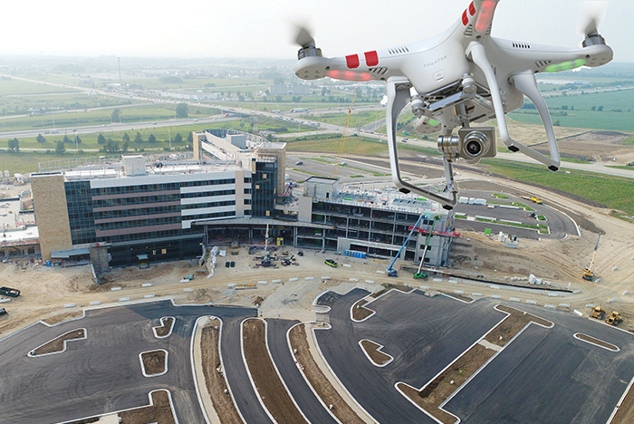drone realiza o trabalho de topografia em lote