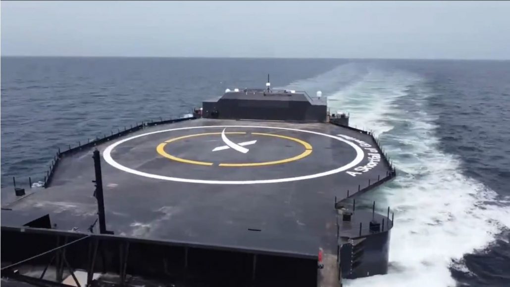 SpaceX divulga novo barco drone autônomo que será usado nos próximos pousos